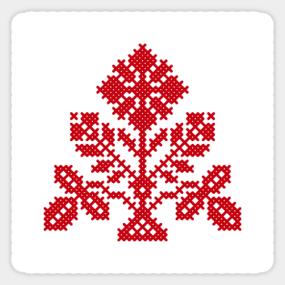 White and red Belarus ornament Sticker